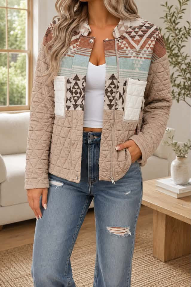 Aztec Quilted Western Jacket