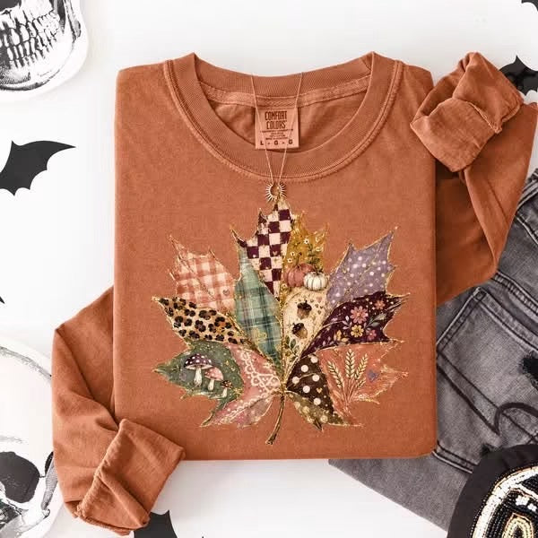 Patchwork leaf collage